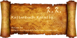 Kaltenbach Katalin névjegykártya